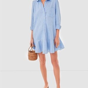 Tuckernuck Blue Long Sleeve Shirt Dress